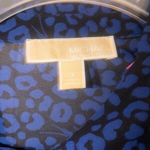 Michael Kors Black and Blue Animal Print Blouse